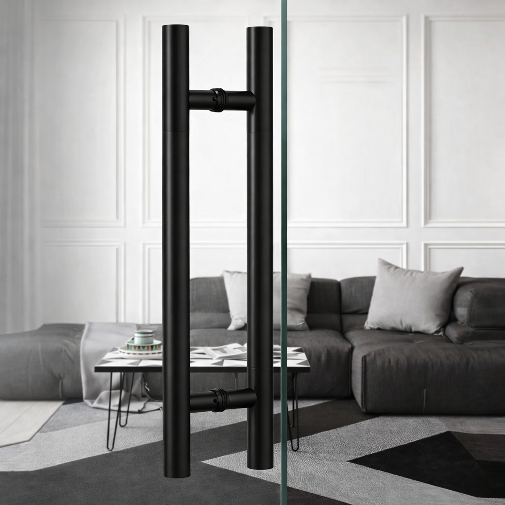 Manillon Negro Para Puertas Acero 50 Cm Puerta Vidrio Madera