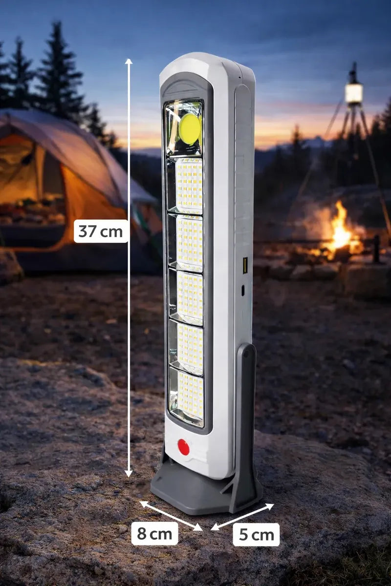 Lampara Solar Recargable Led Camping Portatil Exterior Usb Blanco