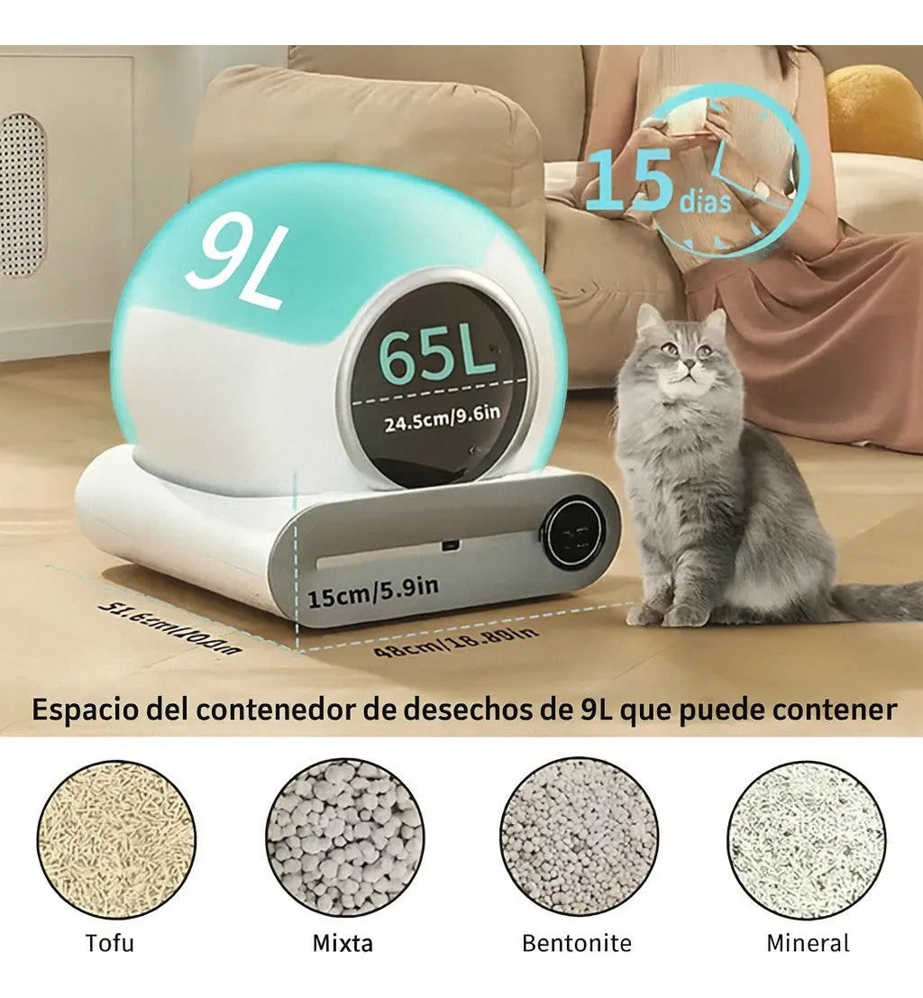 Arenero Robot Automático Para Gatos 2.0 Wifi Color Blanco