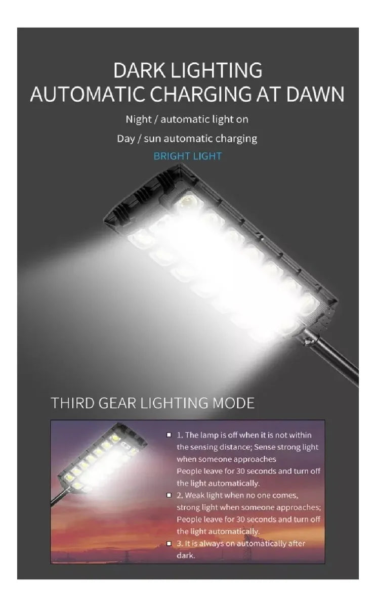 X2 Foco Led Exterior Con Sensor Movimiento Focos Solar 1000w