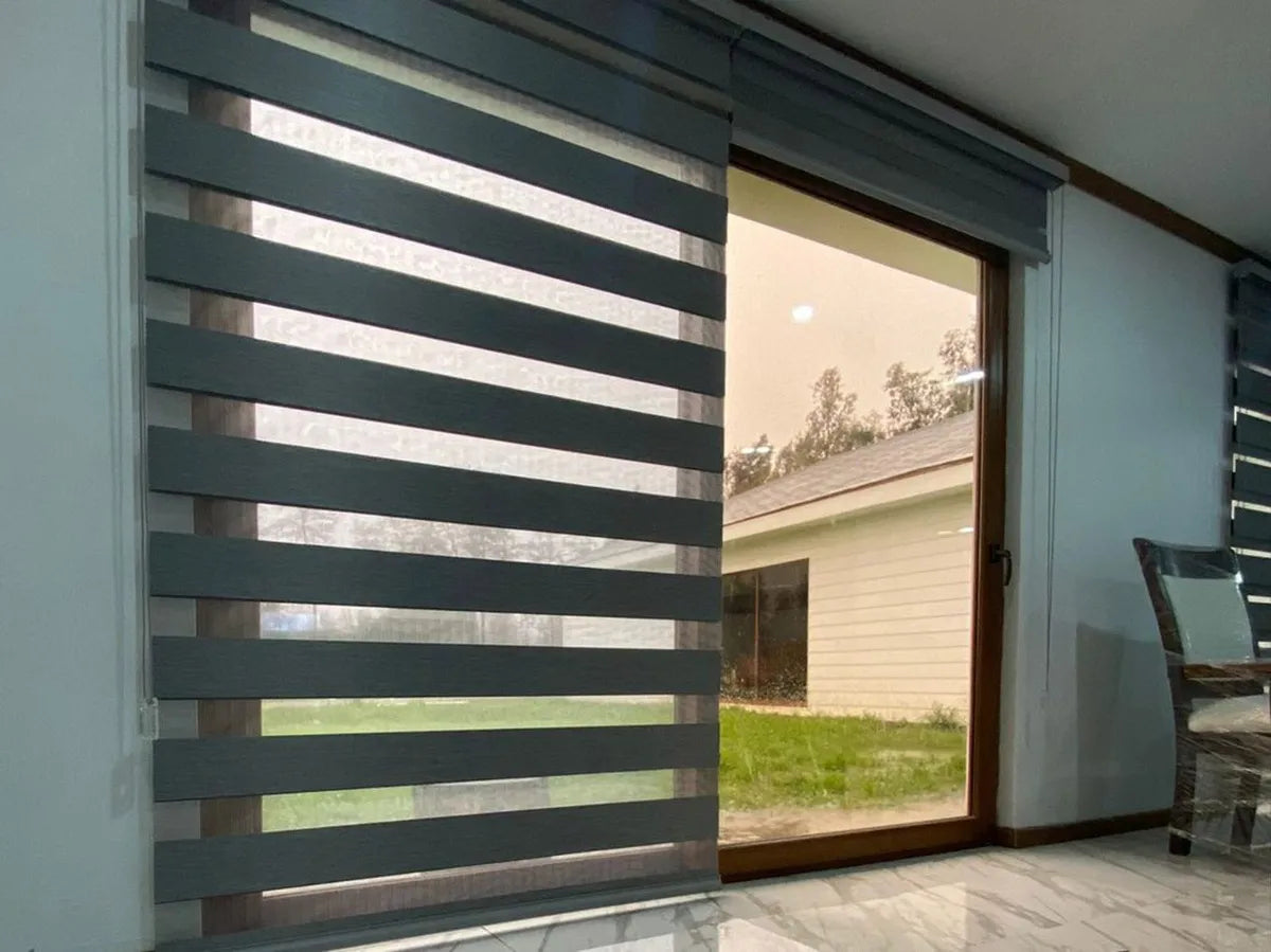 Cortinas Roller Duo Blackout Cortina Dia Noche 100x200 Gris