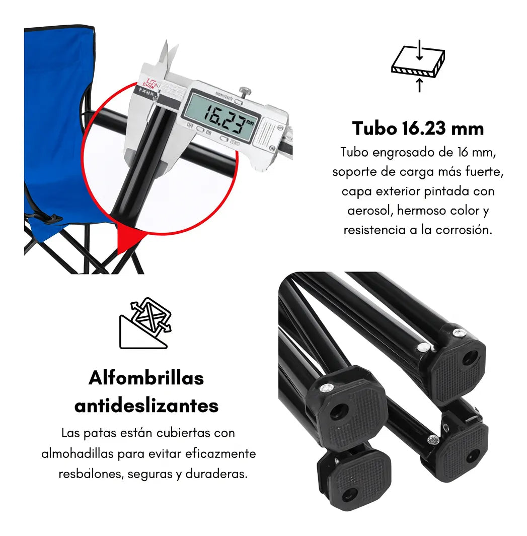 Sillas Camping Eoland Verde Silla Plegable Portátil Exterior Playa Livianas Resistentes