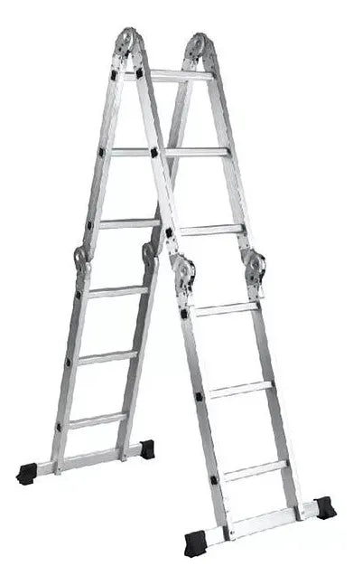 Escalera Aluminio Plegable 3x4 12 Peldaños Metalicas 3.4mt
