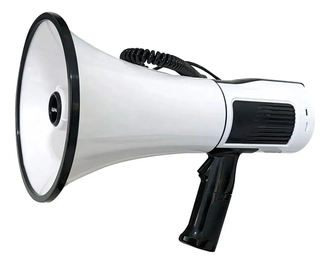 Megáfono 80w 1000m Recargable Altavoz Micrófono Sirena Watts Blanco