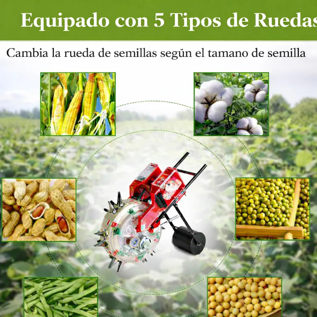 Sembradora Grano Manual Rotativa Abonadora Jardin Agricola