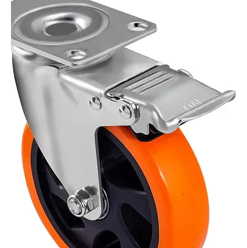 X8 Rueda Giratoria Naranja Rueda Industrial Multiuso 5 Pulgadas