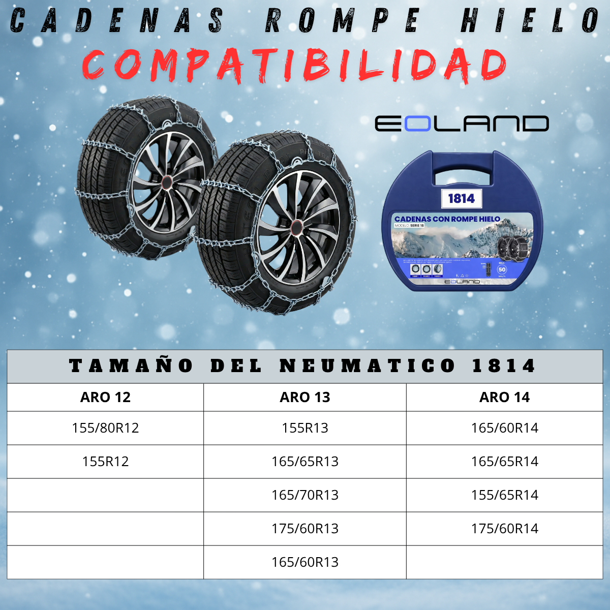 Set X2 Cadenas Rompe Hielo Autos Camionetas Nieve Serie 18