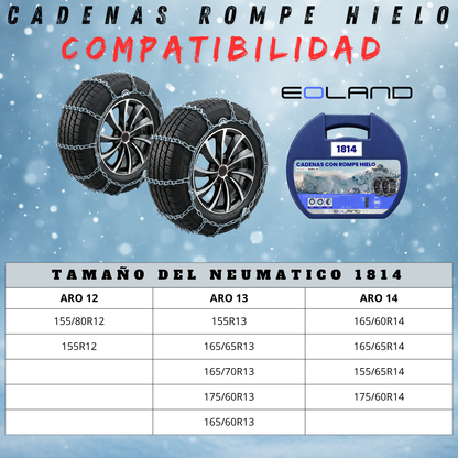 Set X2 Cadenas Rompe Hielo Autos Camionetas Nieve Serie 18