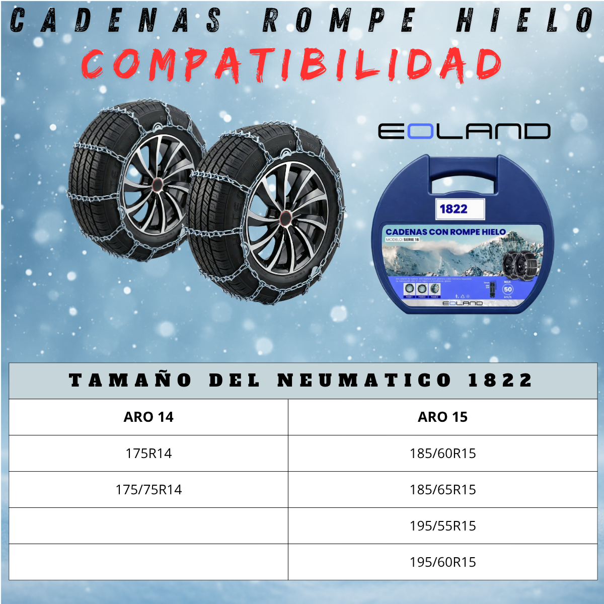 Set X2 Cadenas Rompe Hielo Autos Camionetas Nieve Serie 18
