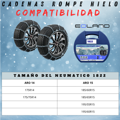 Set X2 Cadenas Rompe Hielo Autos Camionetas Nieve Serie 18