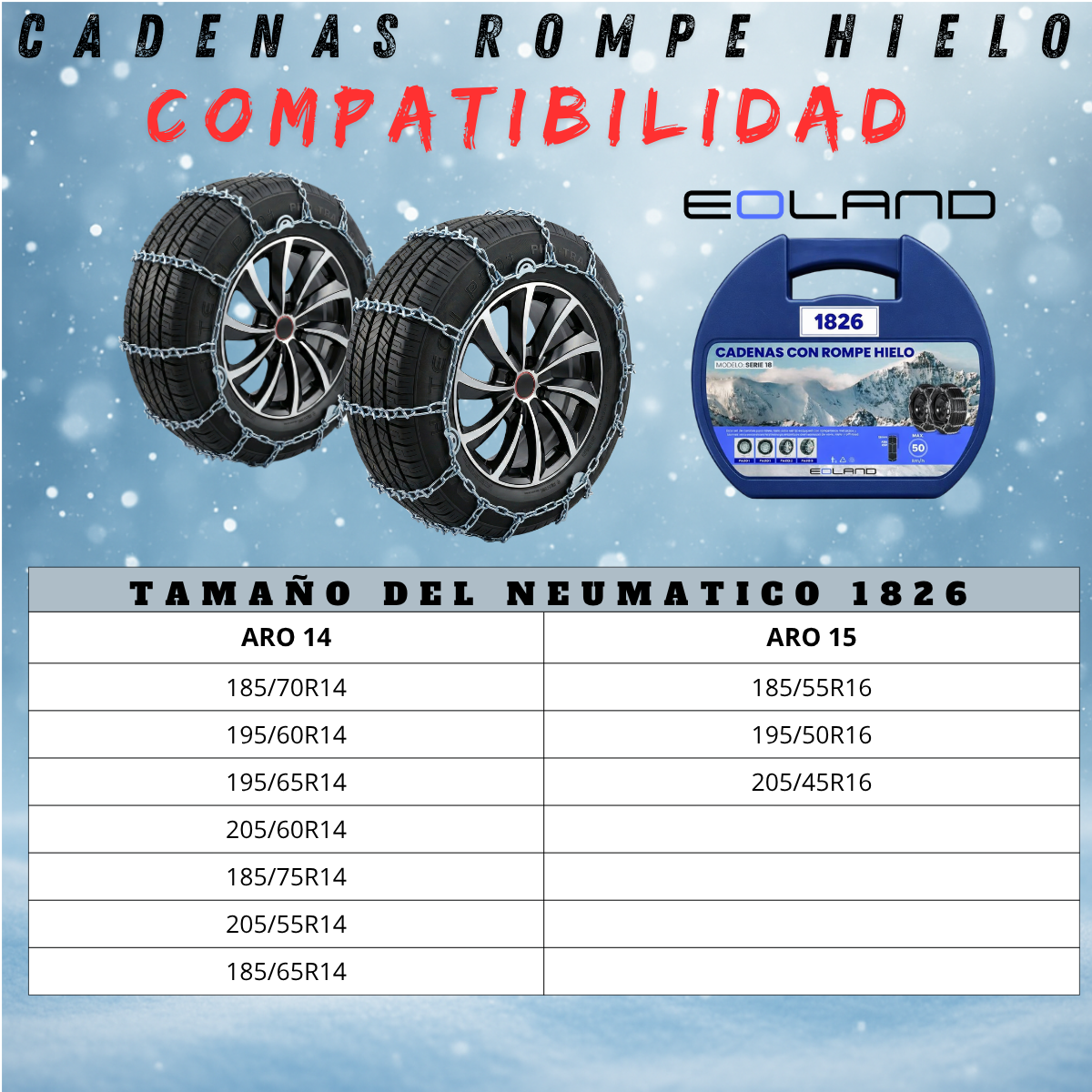 Set X2 Cadenas Rompe Hielo Autos Camionetas Nieve Serie 18