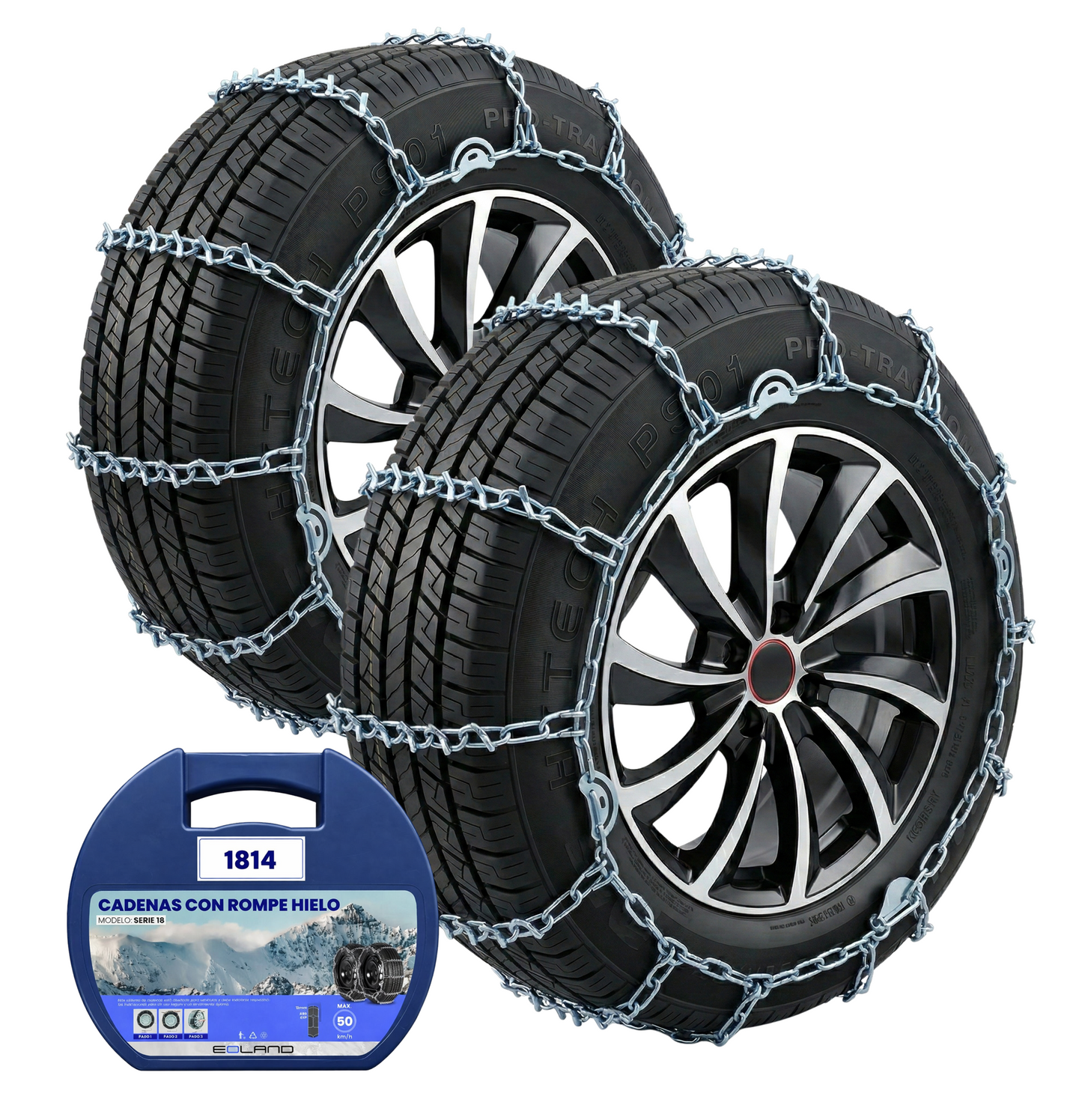 Set X2 Cadenas Rompe Hielo Autos Camionetas Nieve Serie 18