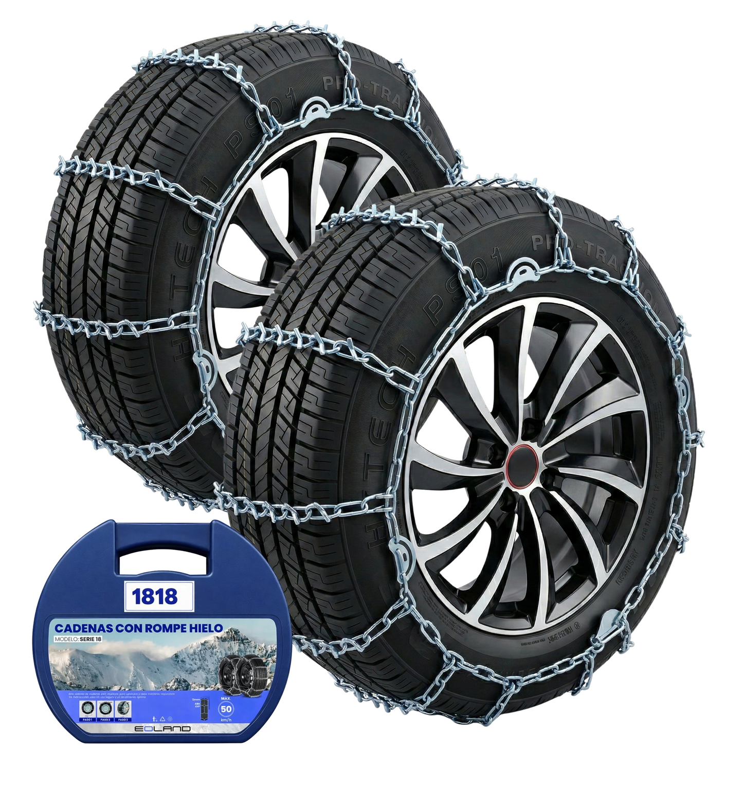 Set X2 Cadenas Rompe Hielo Autos Camionetas Nieve Serie 18