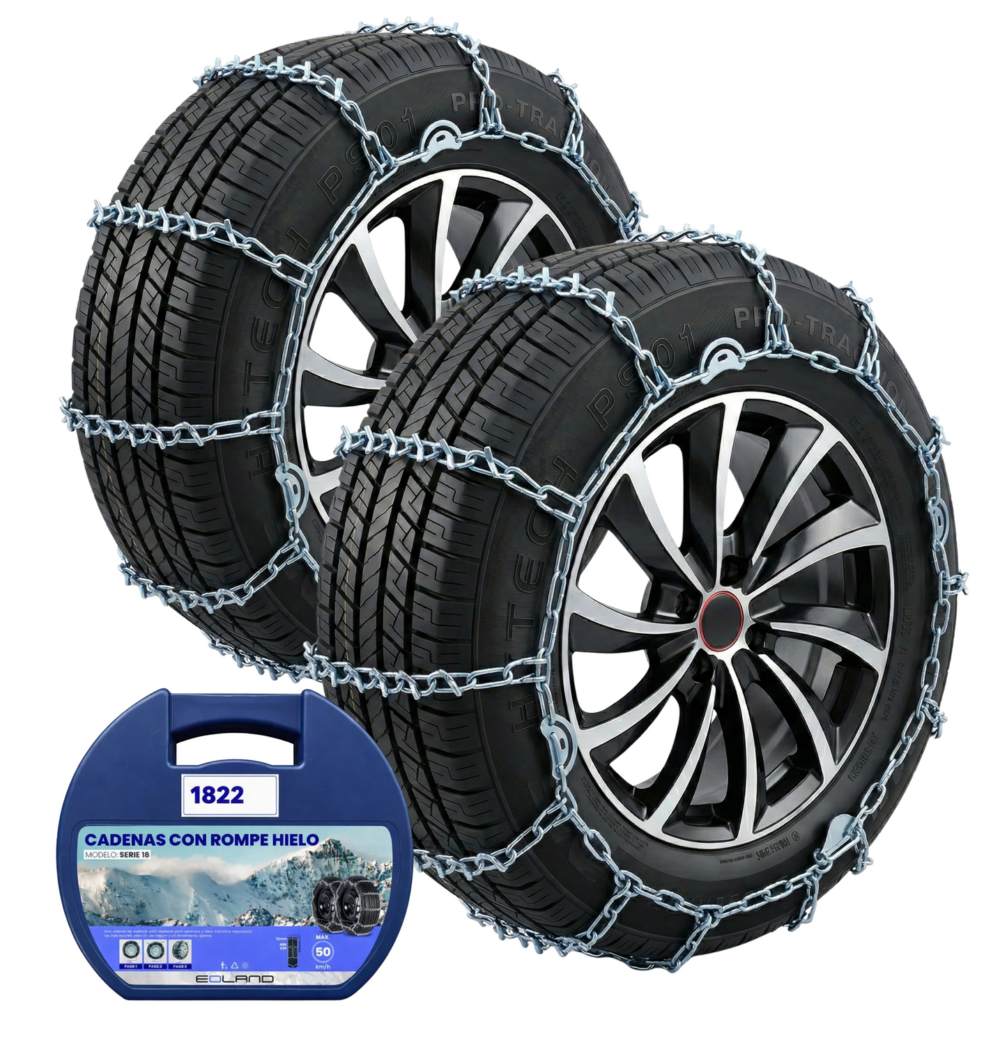 Set X2 Cadenas Rompe Hielo Autos Camionetas Nieve Serie 18