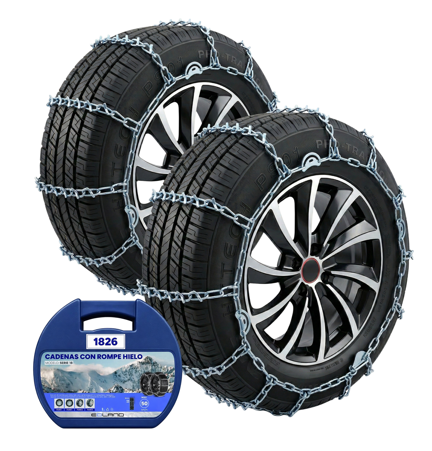 Set X2 Cadenas Rompe Hielo Autos Camionetas Nieve Serie 18