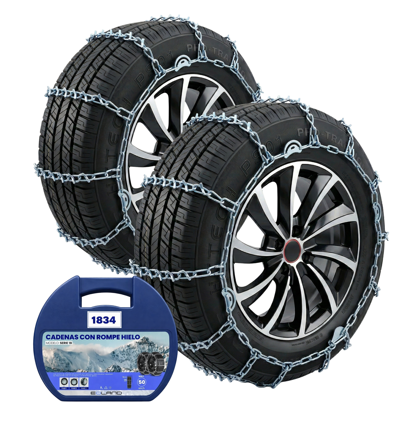 Set X2 Cadenas Rompe Hielo Autos Camionetas Nieve Serie 18