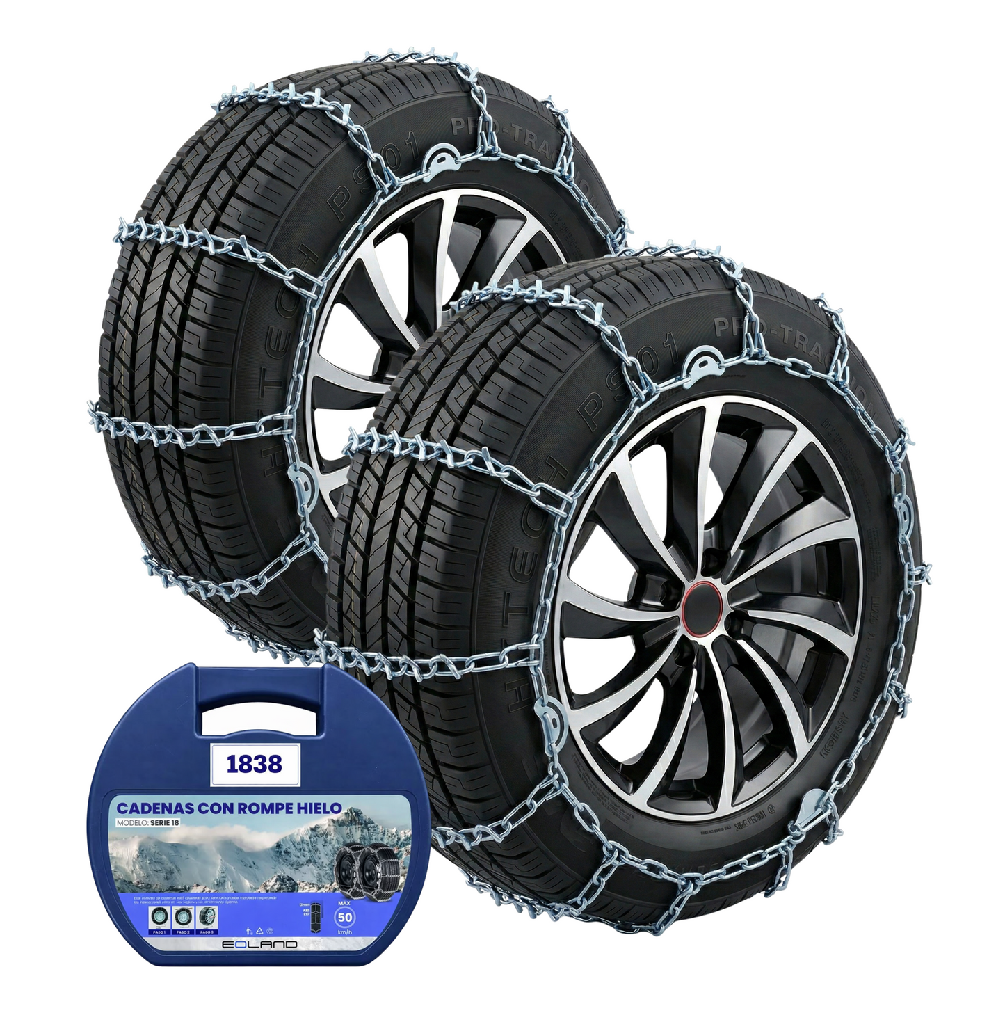 Set X2 Cadenas Rompe Hielo Autos Camionetas Nieve Serie 18