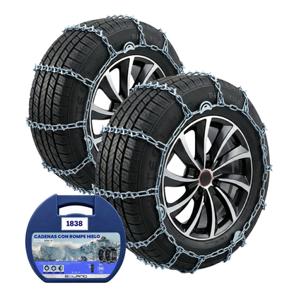 Set X2 Cadenas Rompe Hielo Autos Camionetas Nieve Serie 18
