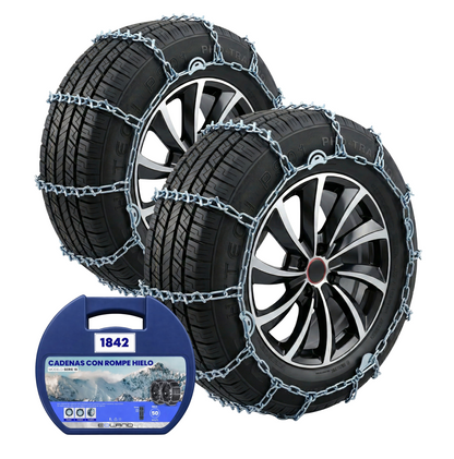 Set X2 Cadenas Rompe Hielo Autos Camionetas Nieve Serie 18