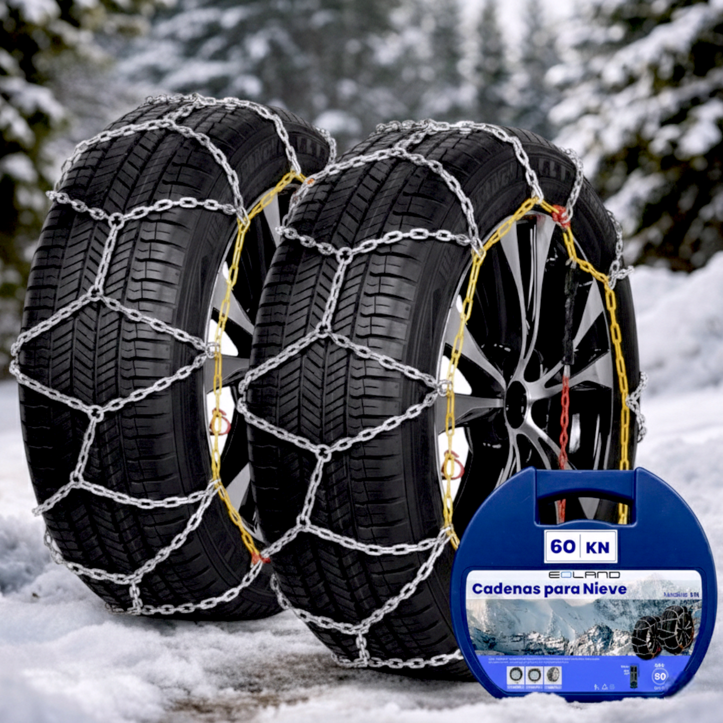 Set X2 Cadenas Autos Camionetas Kn Para Nieve Y Barro Rueda