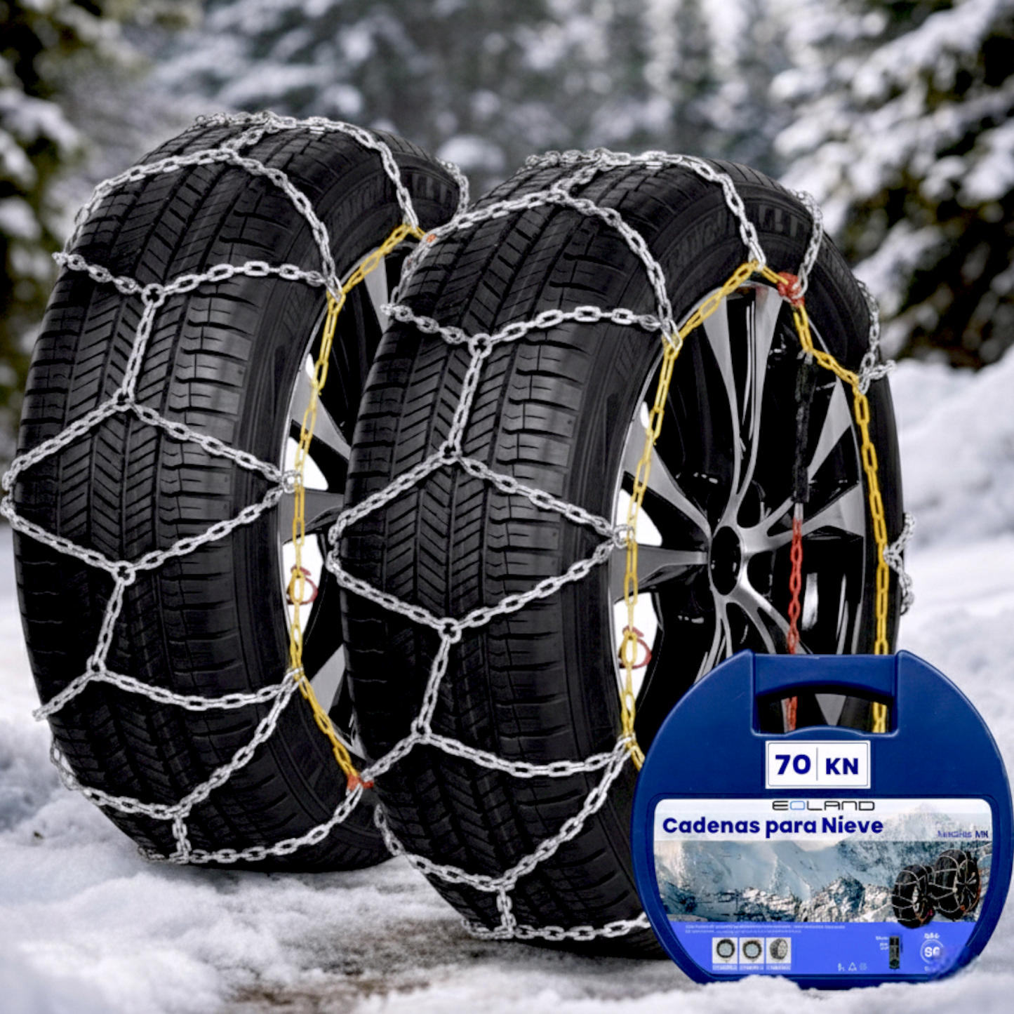 Set X2 Cadenas Autos Camionetas Kn Para Nieve Y Barro Rueda