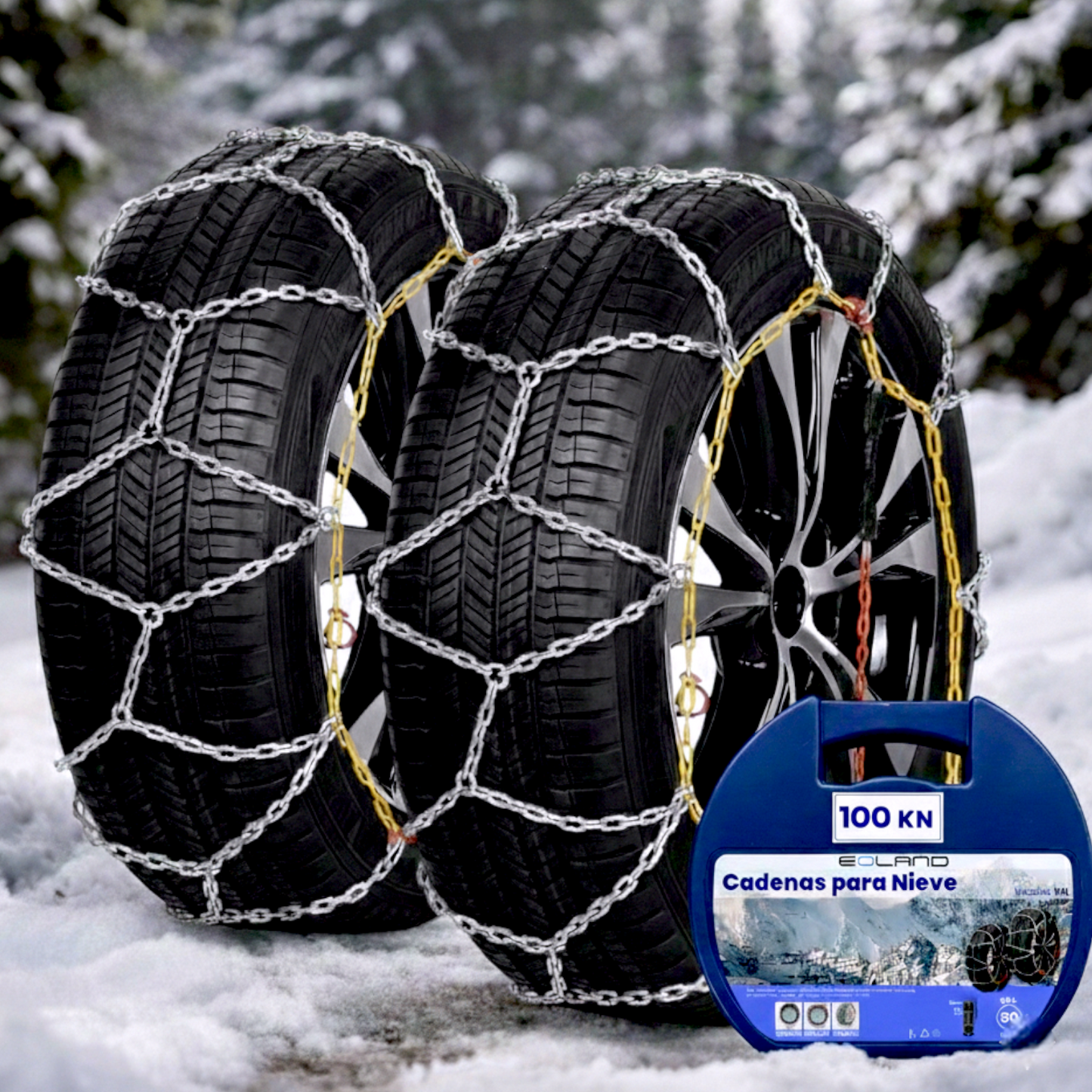 Set X2 Cadenas Autos Camionetas Kn Para Nieve Y Barro Rueda