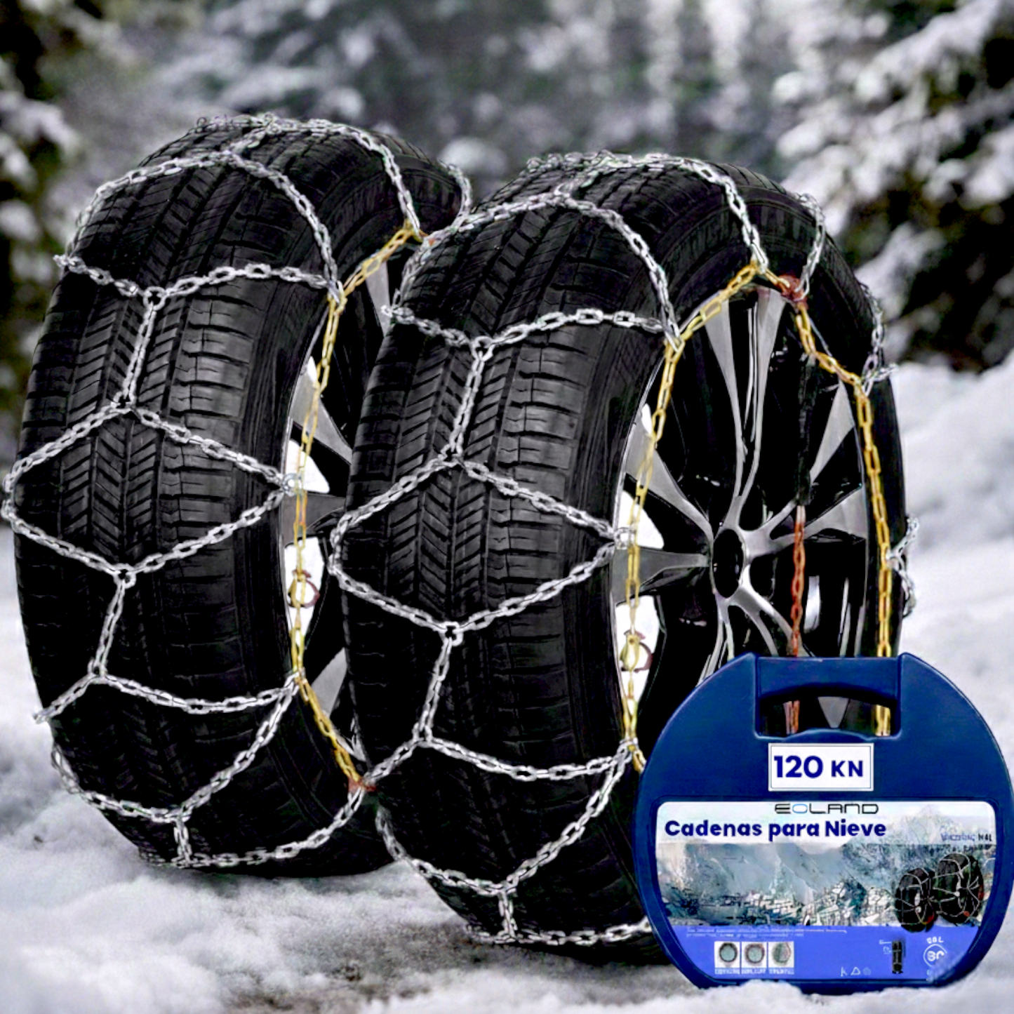 Set X2 Cadenas Autos Camionetas Kn Para Nieve Y Barro Rueda