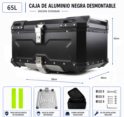 Maleta Para Moto Aluminio Trasera Universal 45/55/65 Litros