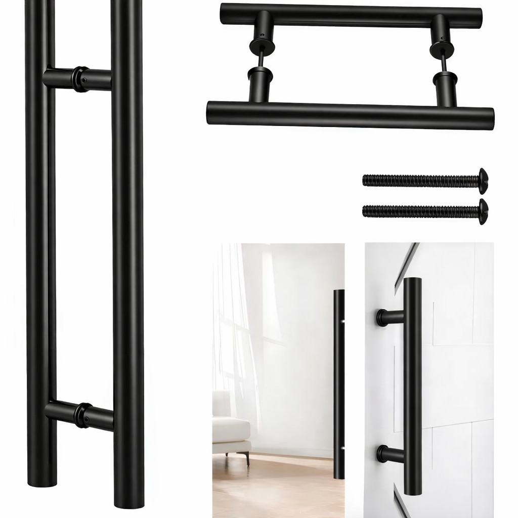 Manillon Negro Para Puertas Acero 50 Cm Puerta Vidrio Madera