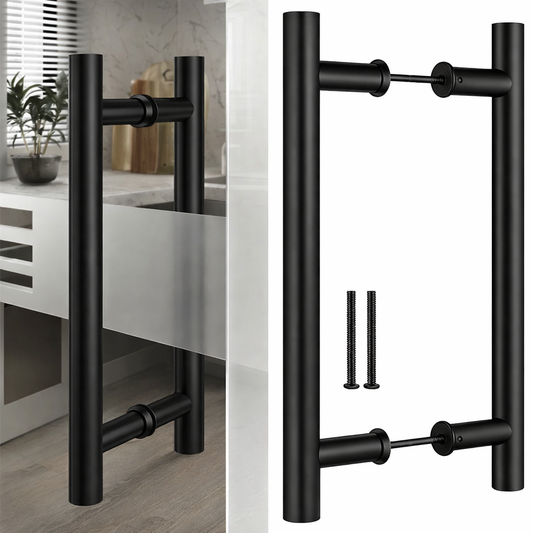 Manillon Negro Para Puertas Acero 50 Cm Puerta Vidrio Madera