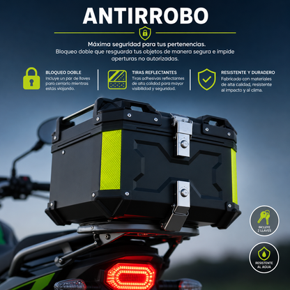 Maleta Para Moto Aluminio Trasera Universal Negro