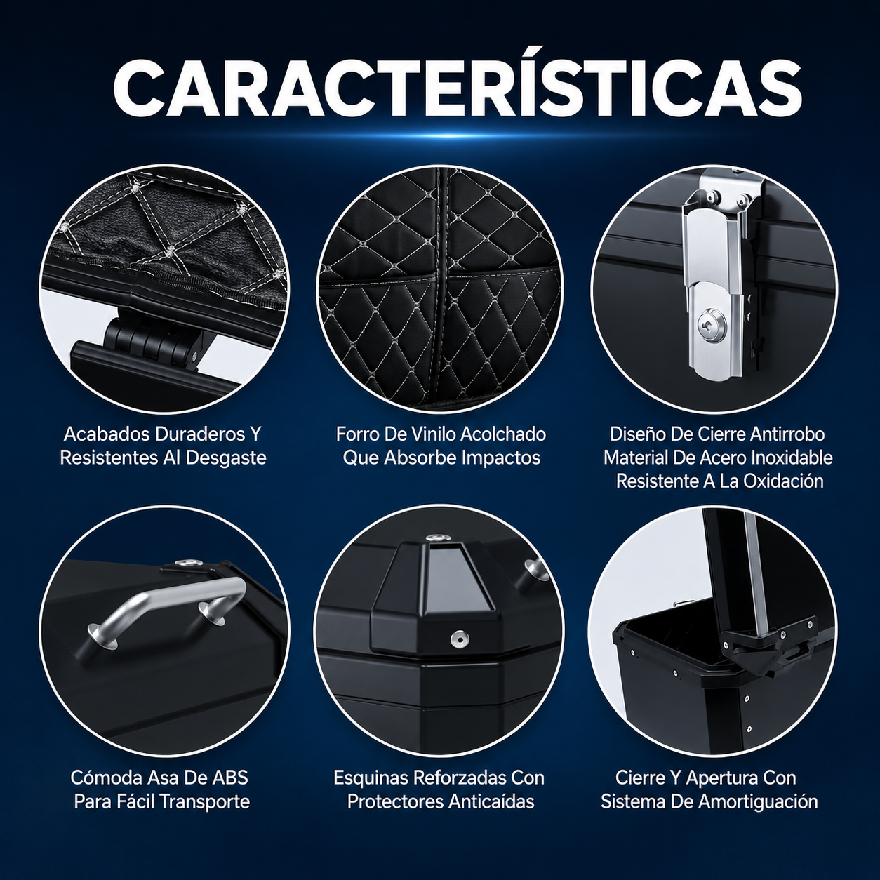 Maleta Para Moto Aluminio Trasera Universal 45/55/65 Litros