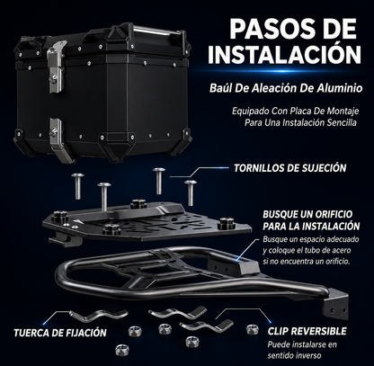 Maleta Para Moto Aluminio Trasera Universal 45/55/65 Litros