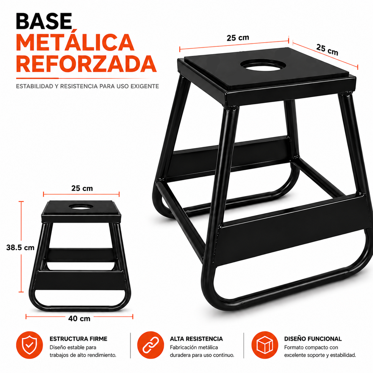 Soporte Eoland Moto Cross Base Metalica 200 Kg Goma Antideslizante Motocross Enduro Taller Garaje Servicio Mantenimiento Elevador Moto