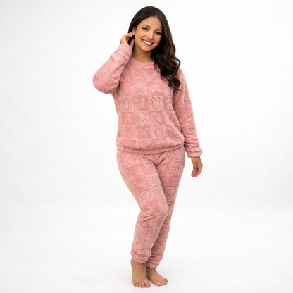 Pijamas De Polar Invierno Mujer Conjunto Chiporro Suave Conejo
