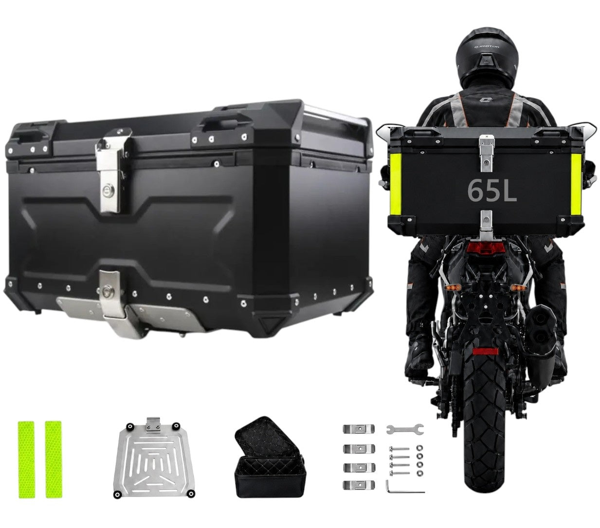 Maleta Para Moto Aluminio Trasera Universal 45/55/65 Litros