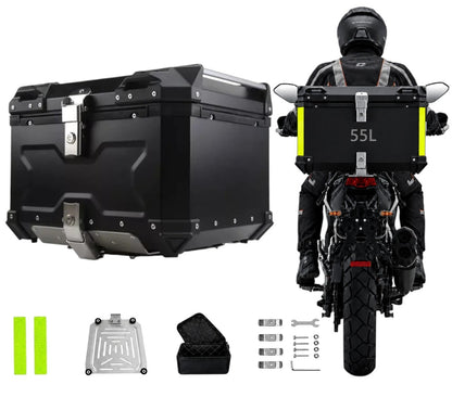 Maleta Para Moto Aluminio Trasera Universal Negro