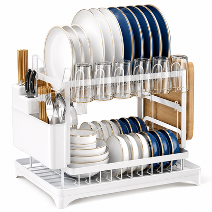 Secador De Platos Escurridor De Loza Acero Cocina 2 Niveles