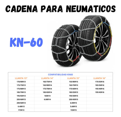 Set X4 Cadenas Autos Para Nieve Y Barro Camionetas Kn Rueda