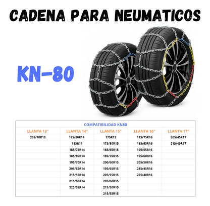 Set X4 Cadenas Autos Para Nieve Y Barro Camionetas Kn Rueda