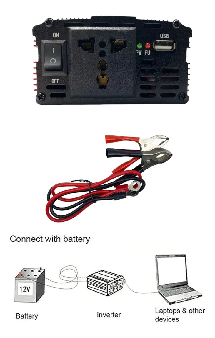 Inversor Voltaje Corriente 12v A 220v Auto Portatil 1500w