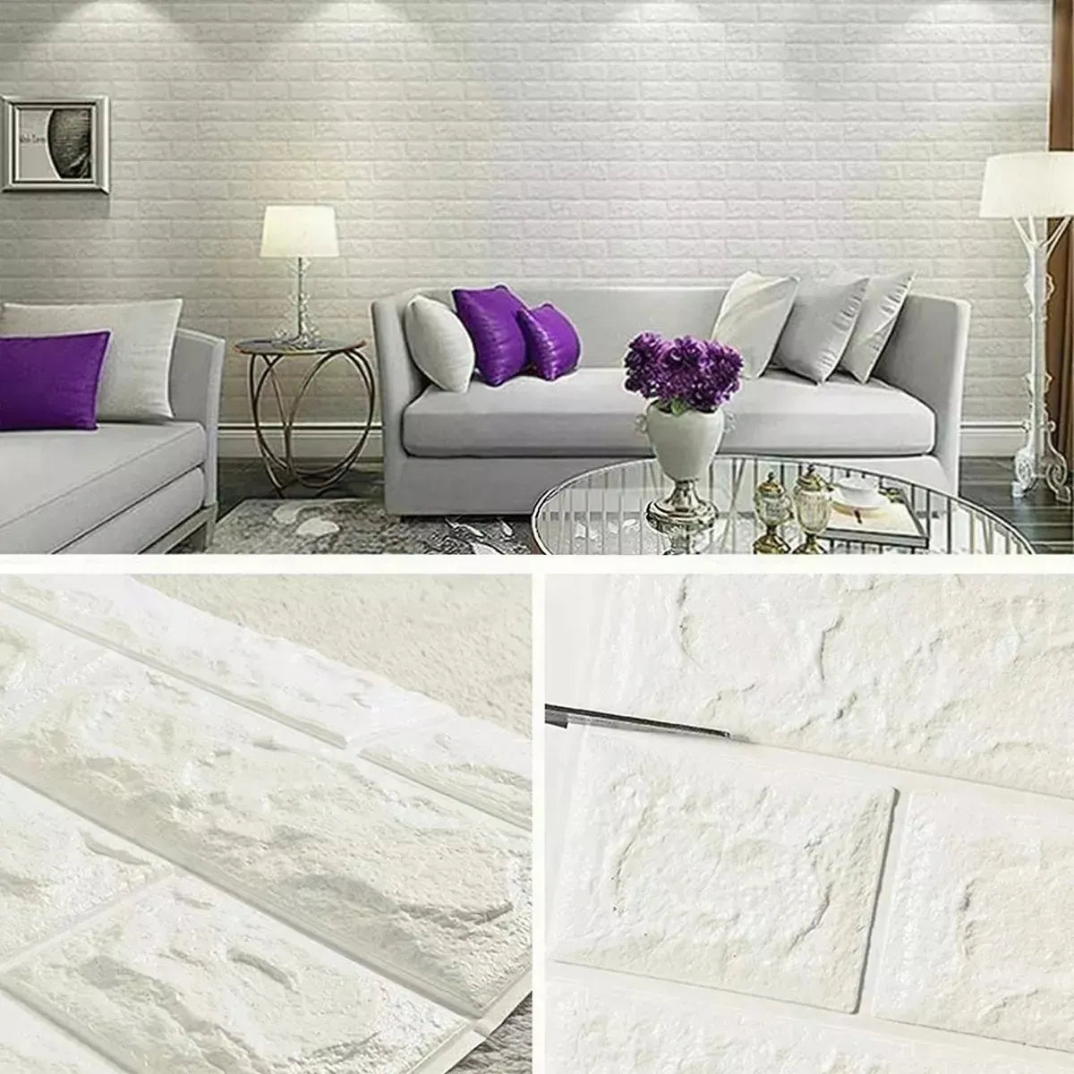Laminas Autoadhesivas Decomural 3d Ladrillo Pared 70x77cm