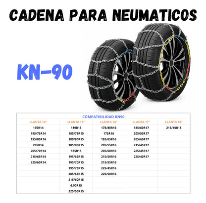 Set X4 Cadenas Autos Para Nieve Y Barro Camionetas Kn Rueda