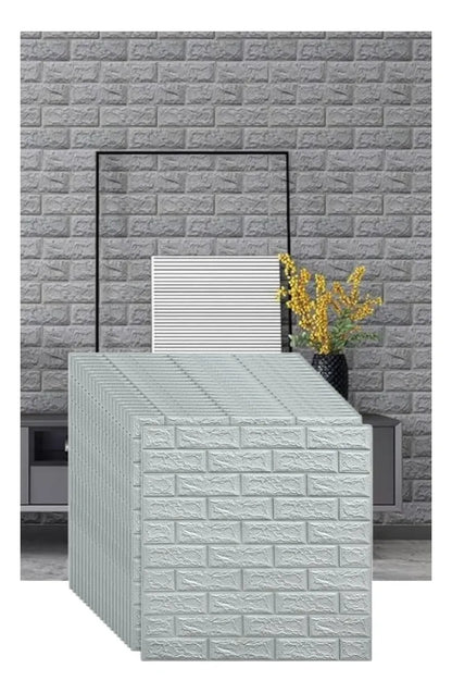 Laminas Autoadhesivas Decomural 3d Ladrillo Pared 70x77cm