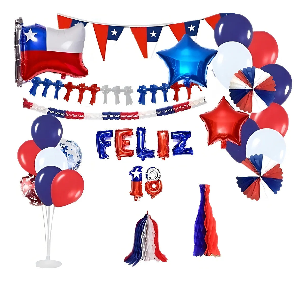 X3 Globos Metalicos Globo Bandera Decoracion Fiestas Patrias