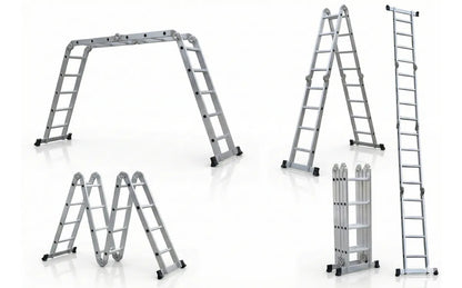 Escalera Aluminio Plegable 20 Peldaños Multifuncional 5.7mt