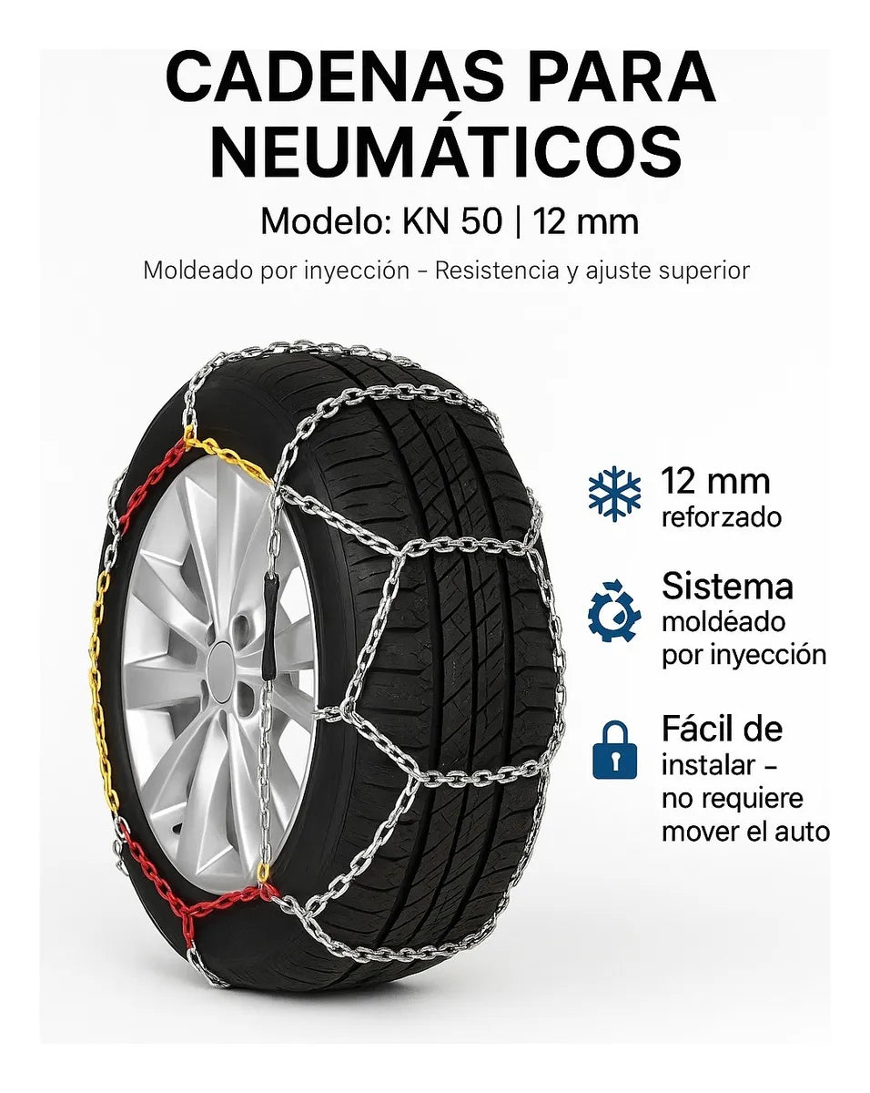 Set X4 Cadenas Autos Para Nieve Y Barro Camionetas Kn Rueda