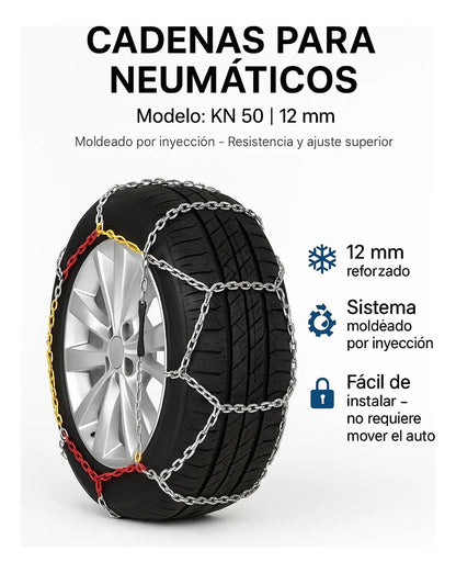 Set X4 Cadenas Autos Para Nieve Y Barro Camionetas Kn Rueda