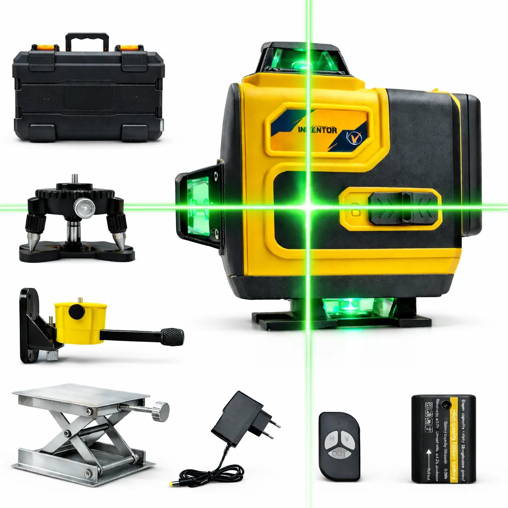 Nivel Laser 16 Lineas Eoland 360 Laser Verde 4d Recargable 2 Baterias Control Remoto + Maletin