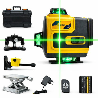 Nivel Laser 16 Lineas Eoland 360 Laser Verde 4d Recargable 2 Baterias Control Remoto + Maletin